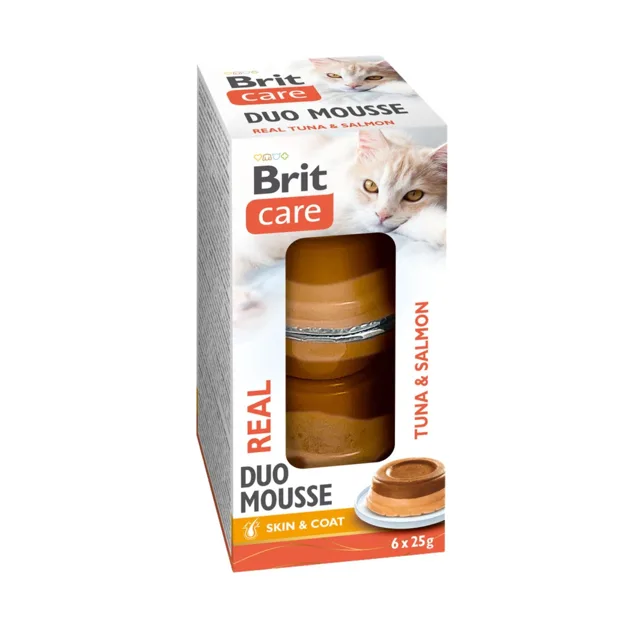 BRIT Care Cat Double Layer Mousse Real Tuna with Salmon 6x25 g pěna s tuňákem a lososem pro kočky
