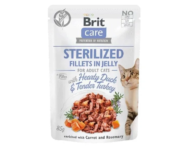 BRIT Care Cat Fillets in Jelly Sterilised with Duck 85 g
