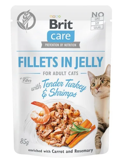 BRIT Care Cat Fillets in Jelly Tender Turkey &amp; Shrimps 85g