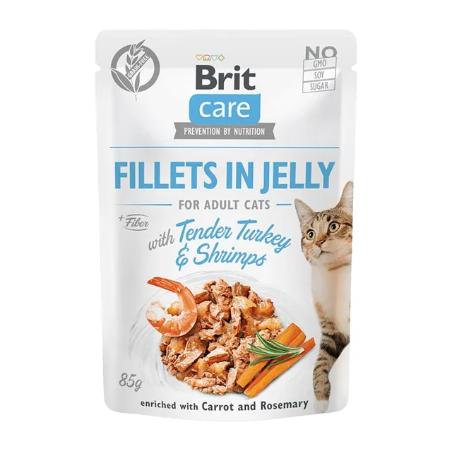 BRIT Care cat fillets with turkey & shrimps kapsička pro kočky 85 g