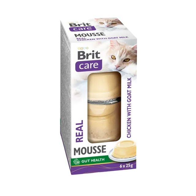 BRIT Care Cat Mousse Real Chicken with Goat Milk 6x25 g kuřecí a kozí mléčná pěna pro kočky