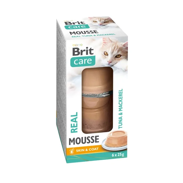 BRIT Care Cat Mousse Real Tuna and Mackerel 6x25 g pěna s tuňákem a makrelou pro kočky