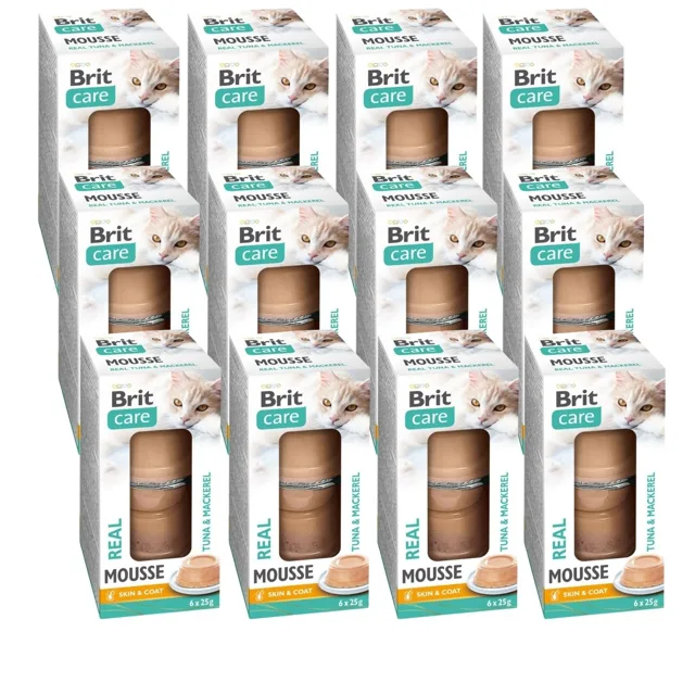 BRIT Care Cat Mousse Real Tuna and Mackerel 72x25 g pěna s tuňákem a makrelou pro kočky