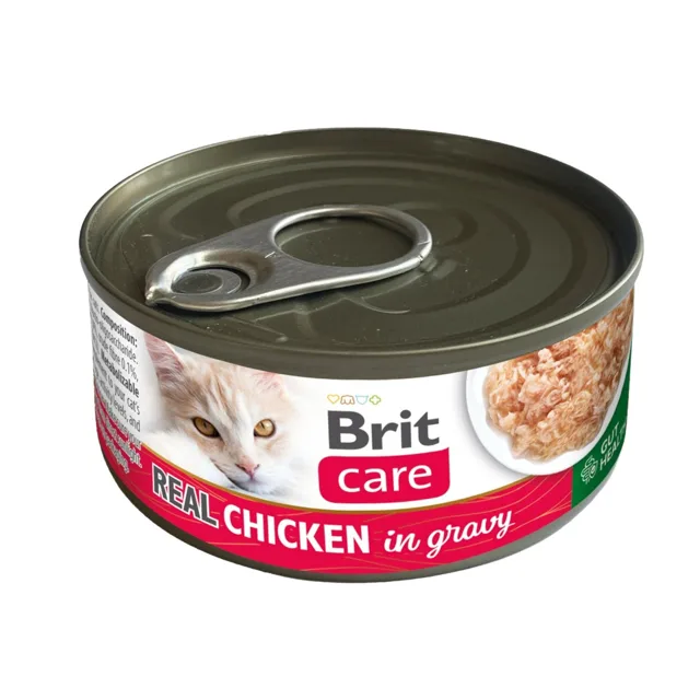 BRIT Care Cat Real Chicken in Gravy 80 g kuřecí řízky ve vývaru, mokré krmivo pro kočky