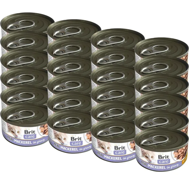 BRIT Care Cat Real Mackerel in Gravy 24x80 g filety z makrely ve vývaru, mokré krmivo pro kočky