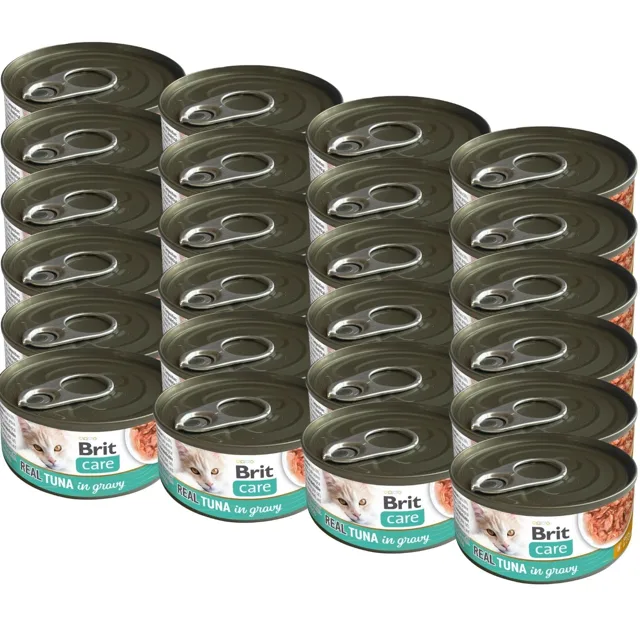 BRIT Care Cat Real Tuna in Gravy 24x80g filety z tuňáka ve vývaru, mokré krmivo pro kočky