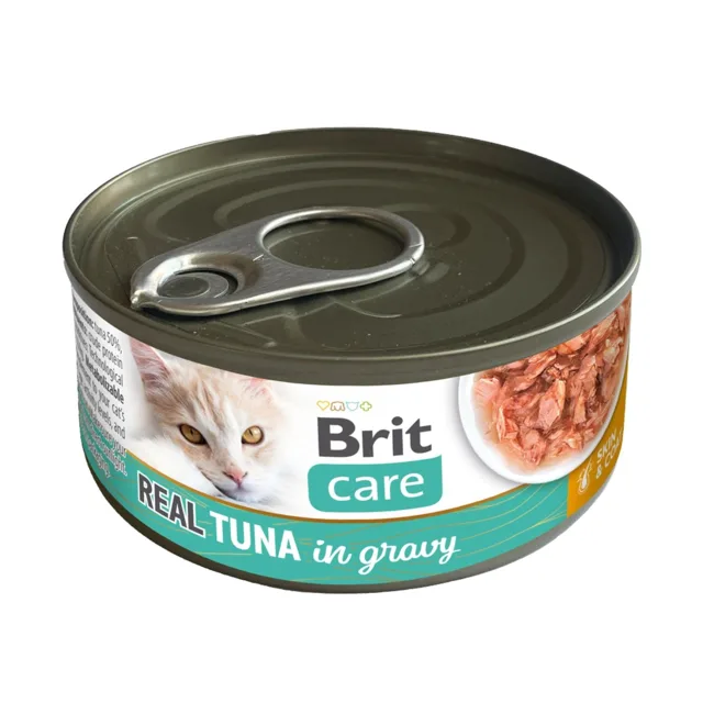 BRIT Care Cat Real Tuna in Gravy 80 g tuňákové filety ve vývaru, mokré krmivo pro kočky