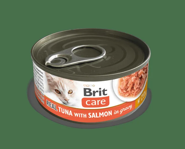 Brit Care Cat Real Tuna with Salmon in gravy 80 g