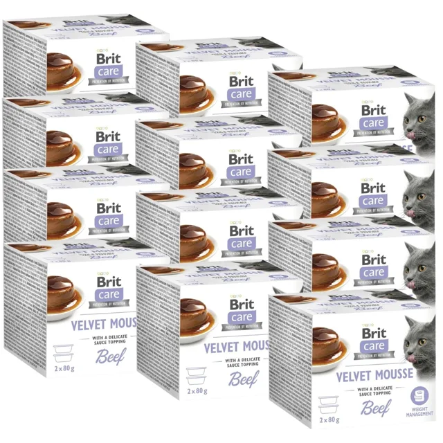 BRIT Care Cat Velvet Mousse Beef 24x80 g pěna s hovězím masem, mokré krmivo pro kočky
