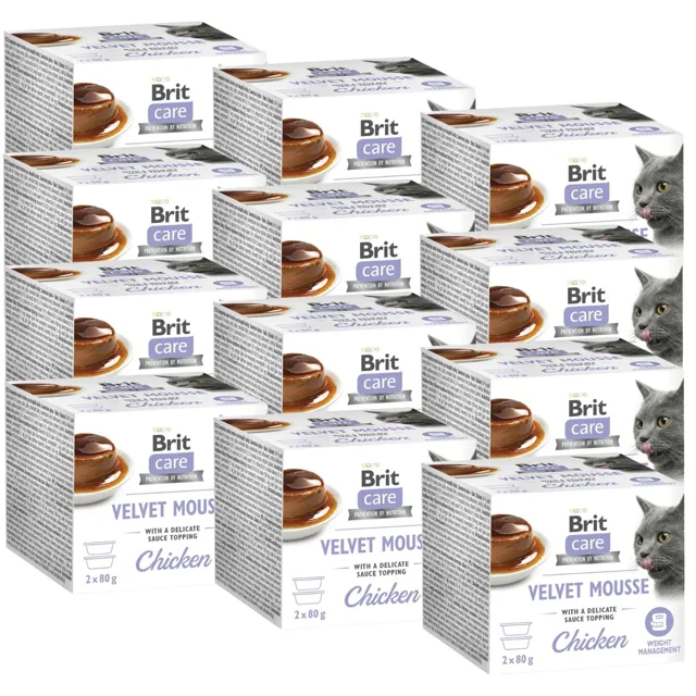 BRIT Care Cat Velvet Mousse Chicken 24x80 g pěna s kuřecím masem, mokré krmivo pro kočky