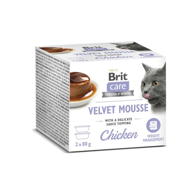 BRIT Care Cat Velvet Mousse Chicken 2x80 g pěna s kuřecím masem, mokré krmivo pro kočky