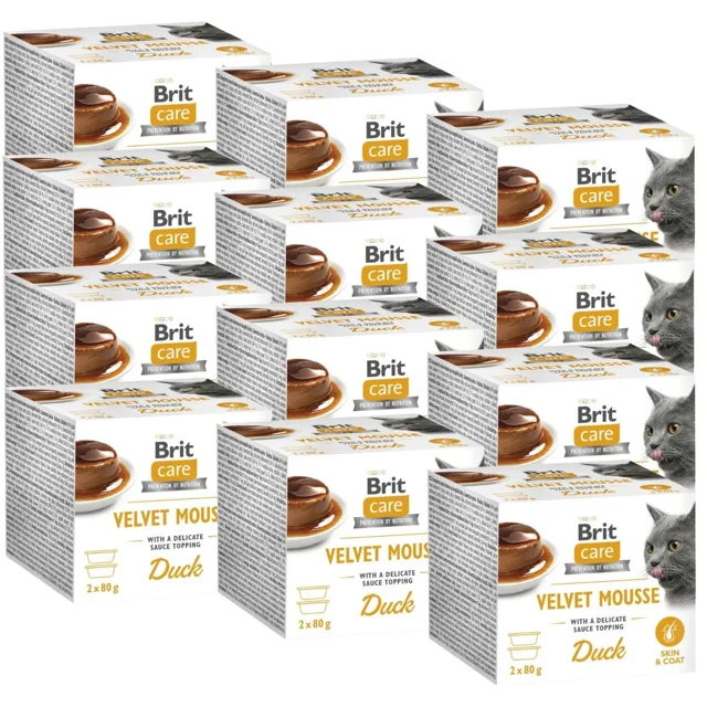 BRIT Care Cat Velvet Mousse Duck 24x80 g pěna s kachnou, mokré krmivo pro kočky