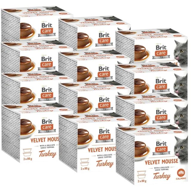 BRIT Care Cat Velvet Mousse Turkey 12x80 g pěna s krůtím masem, mokré krmivo pro kočky