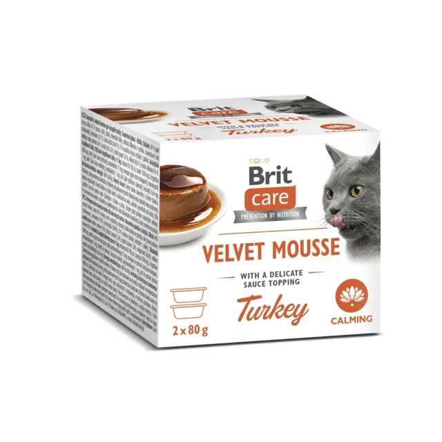 BRIT Care Cat Velvet Mousse Turkey 2x80 g krůtí pěna, mokré krmivo pro kočky