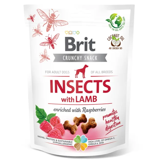 BRIT Care Crunchy Snack Insects with Lamb pamlsky s hmyzem a jehněčím pro psy 200 g