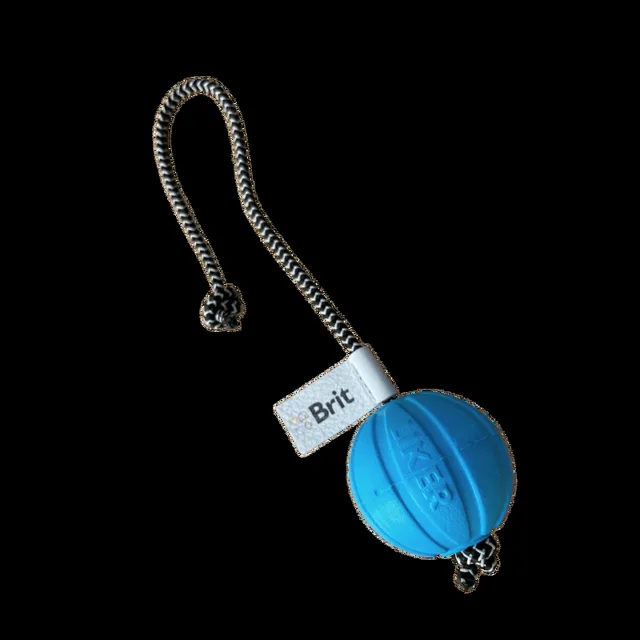 Brit Care Dog blue ball on a string