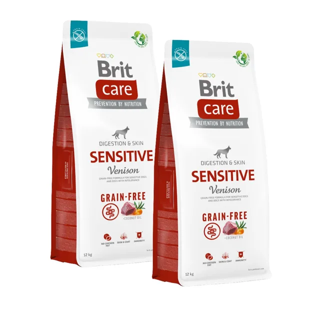 BRIT Care Dog Grain-free Sensitive Venison s jelením masem a bramborami 2x12 kg
