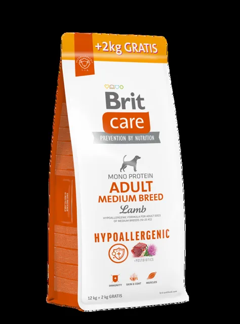 Brit Care Dog Hypoallergenic Adult Medium Breed 12+2kg