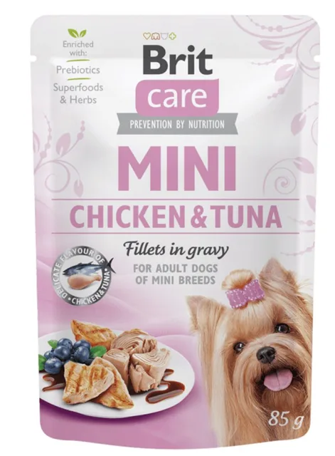 Brit Care Dog kapsička Mini Chicken & Tuna fillets in gravy 85 g | P58001