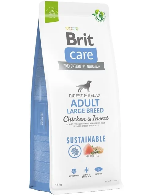BRIT Care Dog Sustainable Adult Large Breed Chicken &amp; Insect 12kg +2 kg ZDARMA