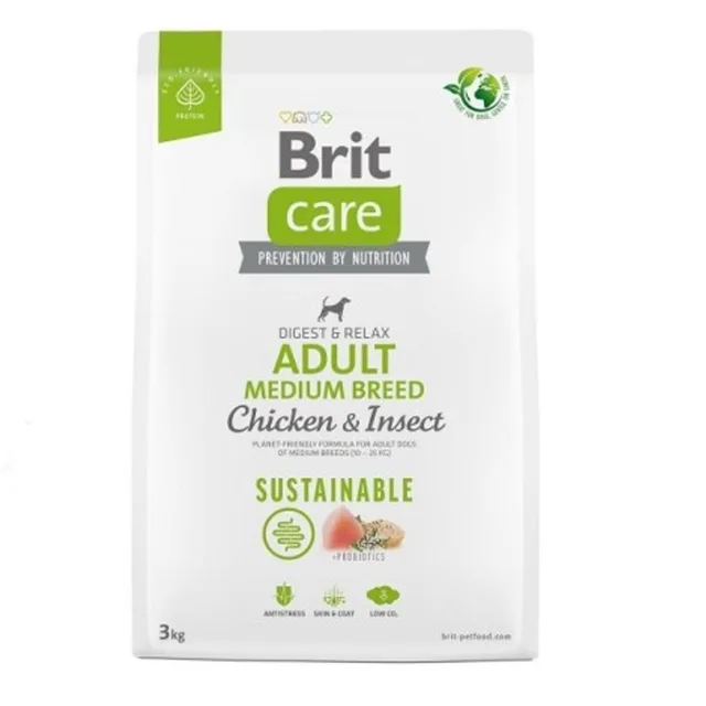 Brit Care Dog Sustainable Adult Medium Breed Chicken & Insect 3 kg | P57028