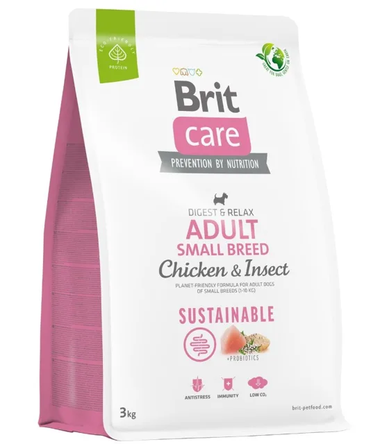 BRIT Care Dog Sustainable Adult Small Breed s kuřecím masem a hmyzem 3 kg