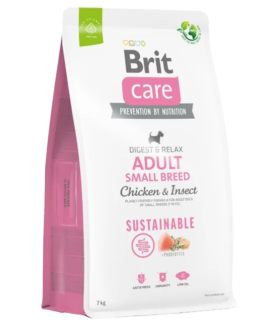 BRIT Care Dog Sustainable Adult Small Breed s kuřecím masem a hmyzem 7 kg