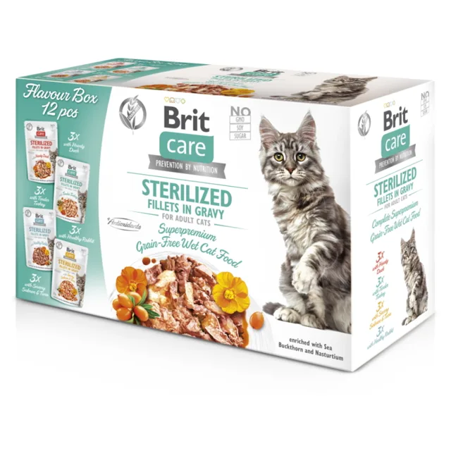 BRIT Care Fillets in Gravy Sterilized Flavour Box pro kočky 12 x 85 g