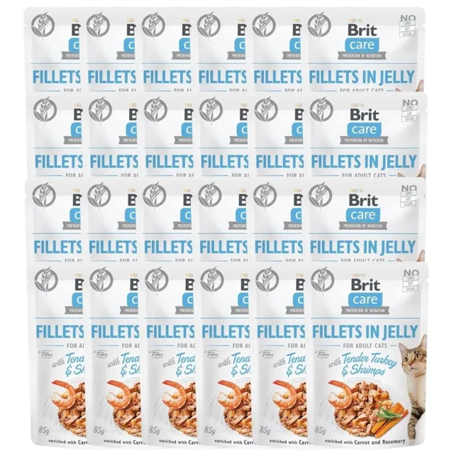 BRIT Care Fillets in Jelly Turkey &amp; Shrimps 24 x 85 g