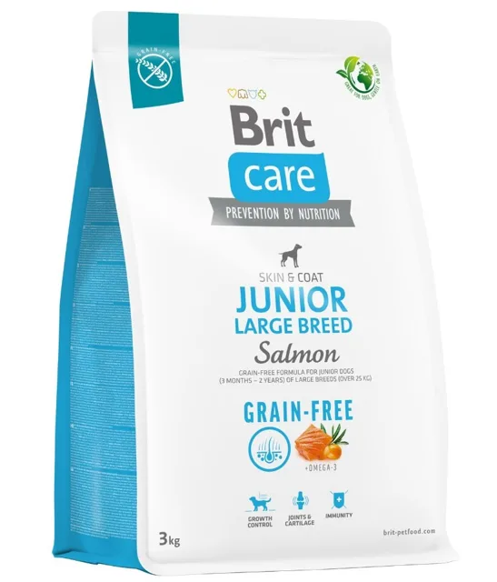 BRIT Care Grain-free Junior Large Breed suché krmivo s lososem 3 kg
