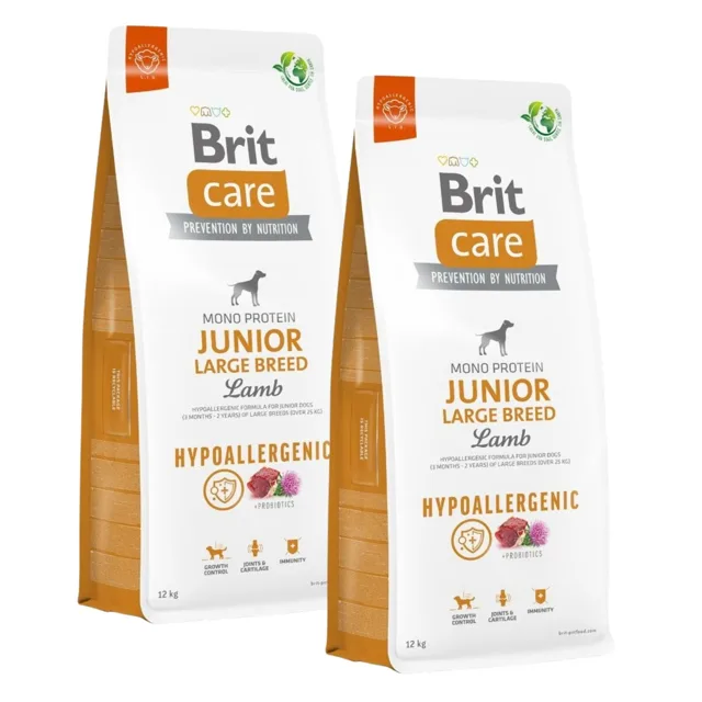 BRIT Care Hypoallergenic Junior granule pro velká plemena s jehněčím masem 2x12 kg