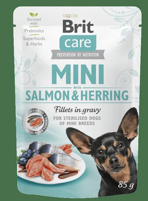 Brit Care Mini Salmon&Herring sterilised fillets in gravy 85 g