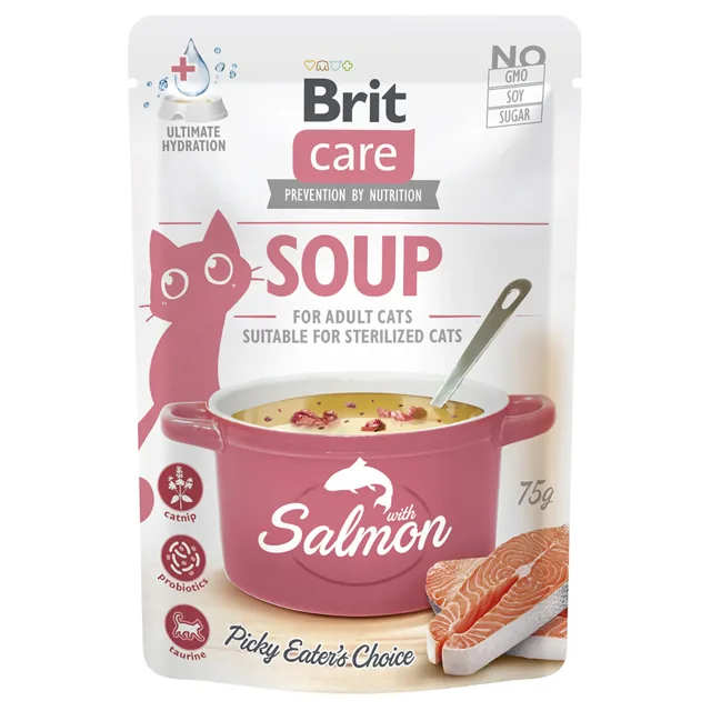 Brit Care polévka pro kočky 15 x 75 g - krocaní