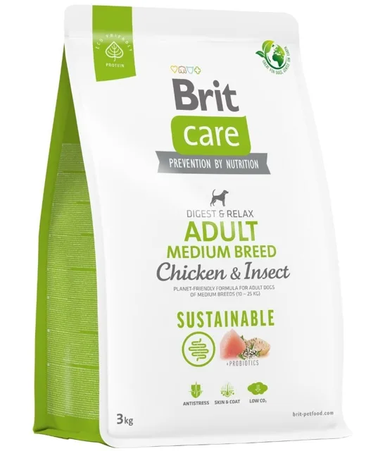 BRIT Care Sustainable Adult Medium Breed Chicken &amp; Insect 3 kg