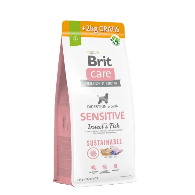 BRIT Care Sustainable Sensitive Insect &amp; Fish 12kg +2 kg ZDARMA