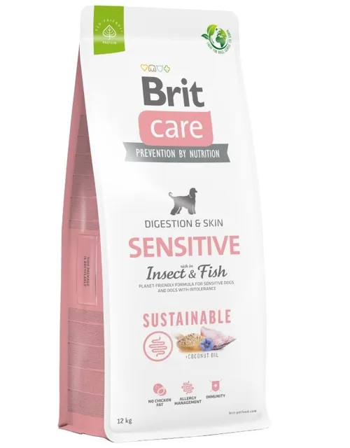 BRIT Care Sustainable Sensitive Insect &amp; Fish pro dospělé psy s hmyzem a rybami 12 kg