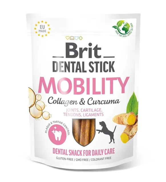 BRIT Dental Stick Mobility kurkuma a kolagen 251 g dentální pamlsek pro psy, který podporuje mobilitu