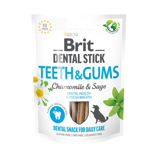 Brit Dental Stick na zuby a dásně s heřmánkem a šalvějí - výhodné balení: 3 x 251 g (7 kusů)