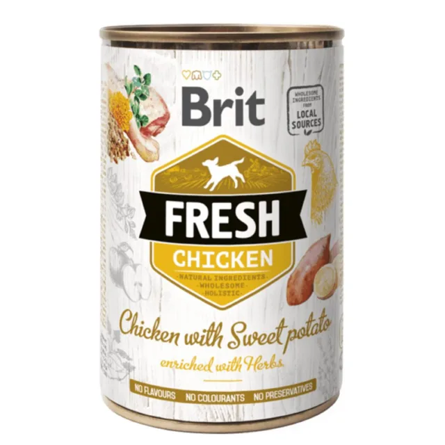Brit Fresh Dog konzerva Chicken with Sweet Potato 400 g | P58003