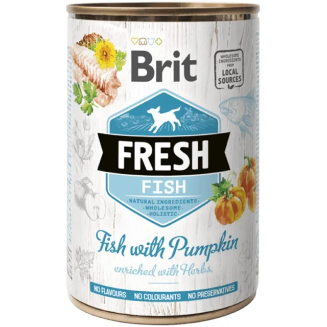 Brit Fresh Dog konzerva Fish with Pumpkin 400 g | P57998
