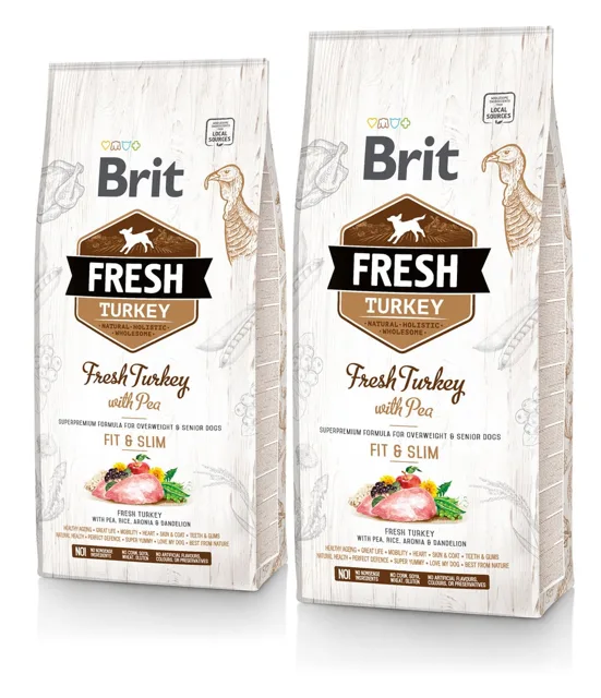 BRIT Fresh turkey with pea light fit &amp; slim 2 x 12 kg