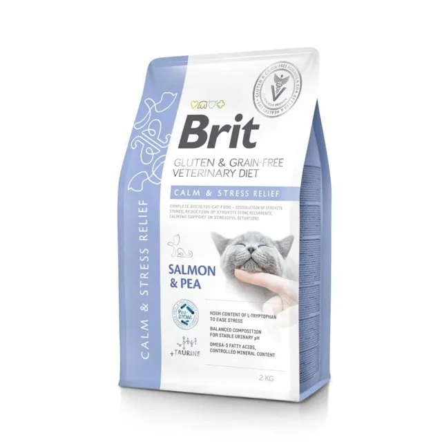 BRIT Grain Free Veterinary Diets Cat Calm Stress Relief Salmon Pea 2 kg
