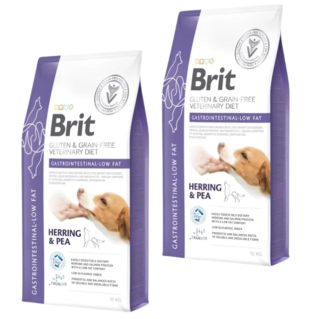 BRIT Grain Free Veterinary Diets Dog Gastrointestinal Low Fat 2 x 12 kg