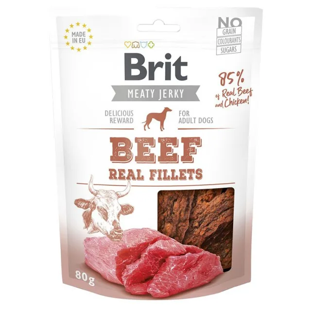 Brit Meaty Jerky Beef Real Fillets - 80g