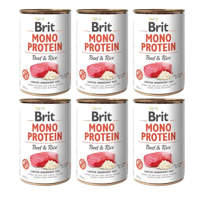 BRIT Mono Protein Beef &amp; Rice 6x400 g monoproteinové krmivo hovězí s rýží