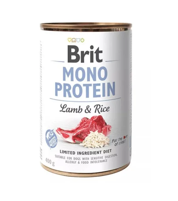 BRIT Mono Protein Lamb &amp; Rice 12x400 g monoproteinové jehněčí a rýžové krmivo