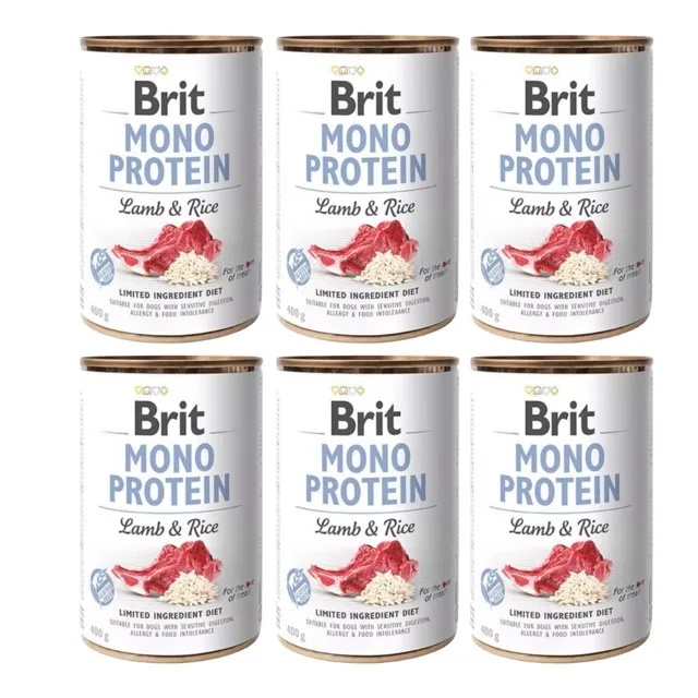 BRIT Mono Protein Lamb &amp; Rice 6x400 g monoproteinové krmivo jehněčí s rýží