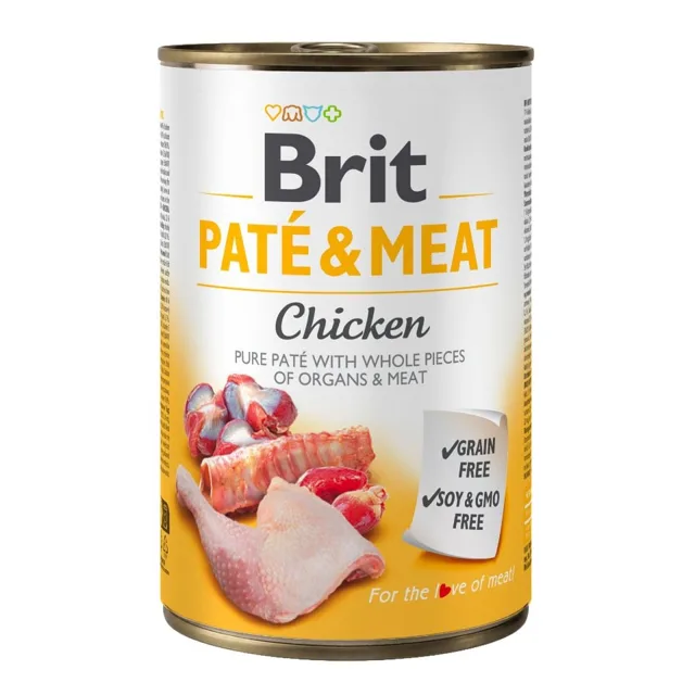 BRIT Pate&amp;Meat chicken 400 g paštika s kuřecím masem