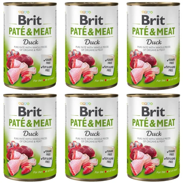 BRIT Pate&amp;Meat duck 6x400 g paštika s kachním masem