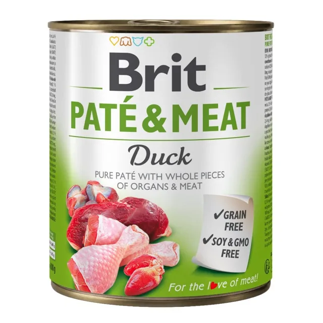 BRIT Pate&amp;Meat Duck 800 g paštika s kachním masem